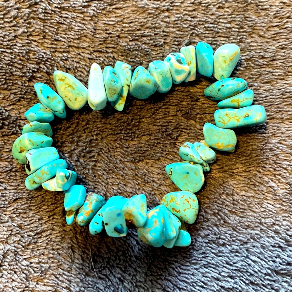 Turquoise rock bracelet